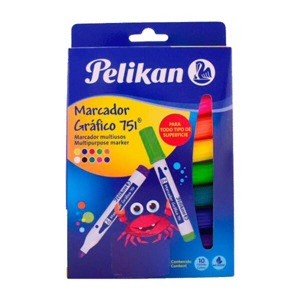 Marcador Gráfico 751 Pelikan (10 Colores)
