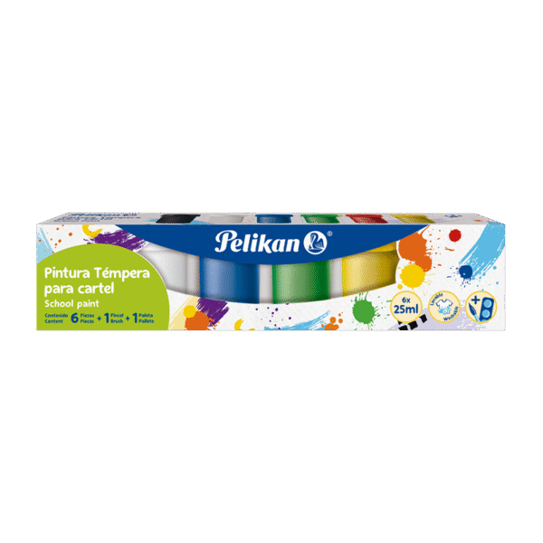 Témpera Escolar Pelikan (6 colores)