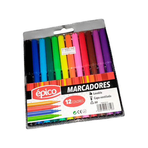 Marcadores Épico (12 colores)