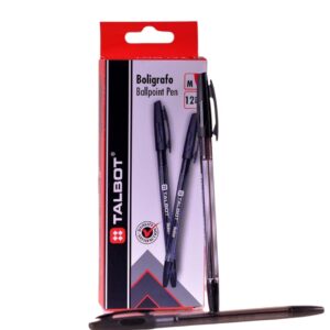 Bolígrafos Talbot Negro (12 unidades)