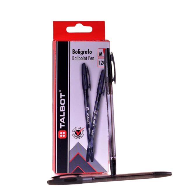 Bolígrafos Talbot Negro (12 unidades)